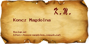 Koncz Magdolna névjegykártya